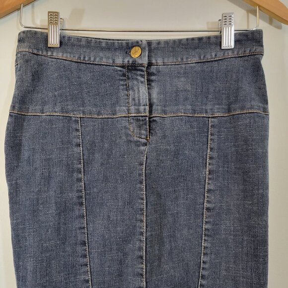 DVF Diane Von Furstenberg Jason Indigo High Waist Above Knee Pencil Skirt Size 2 - Picture 2 of 7